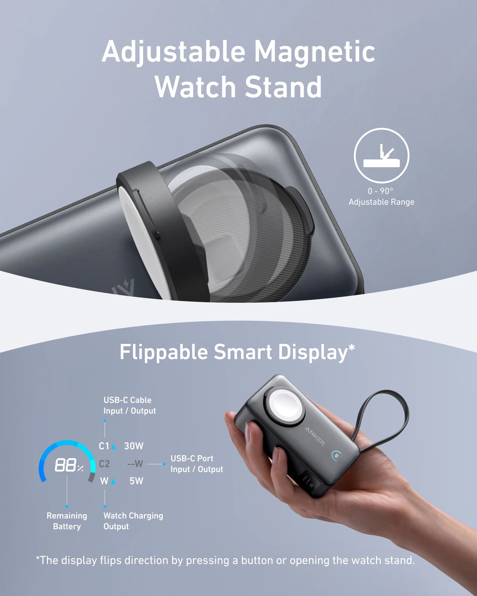 MagGo Power Bank (10K, 35W, For Apple Watch)