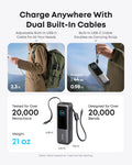 Laptop Power Bank (25K, 165W, Built-In and Retractable Cables)