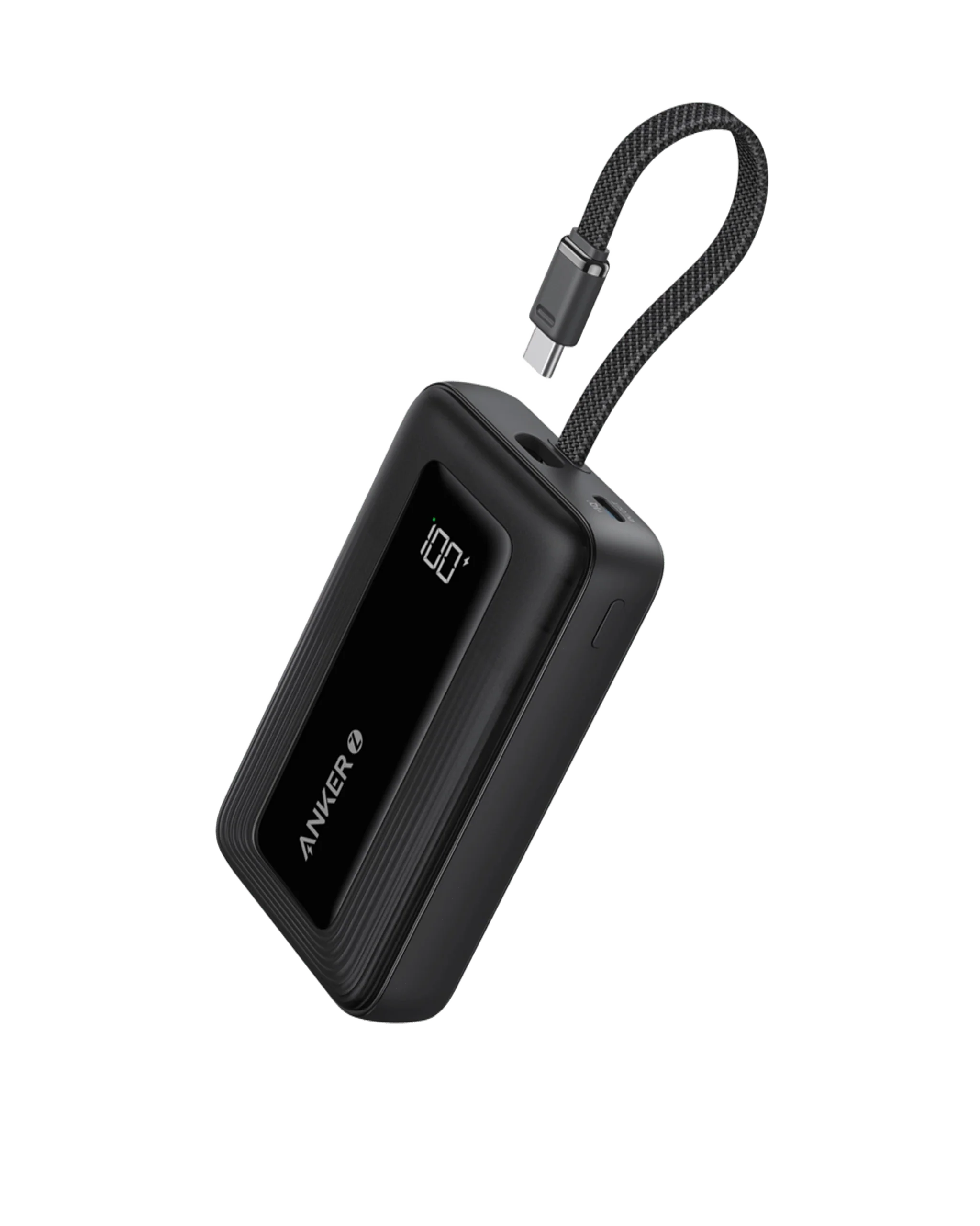 Zolo Power Bank (10K, 30W) with a 5.4-inch (13.7 cm) built-in USB-C cable.